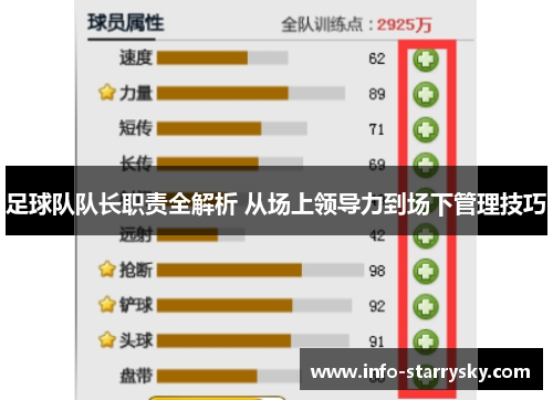 足球队队长职责全解析 从场上领导力到场下管理技巧